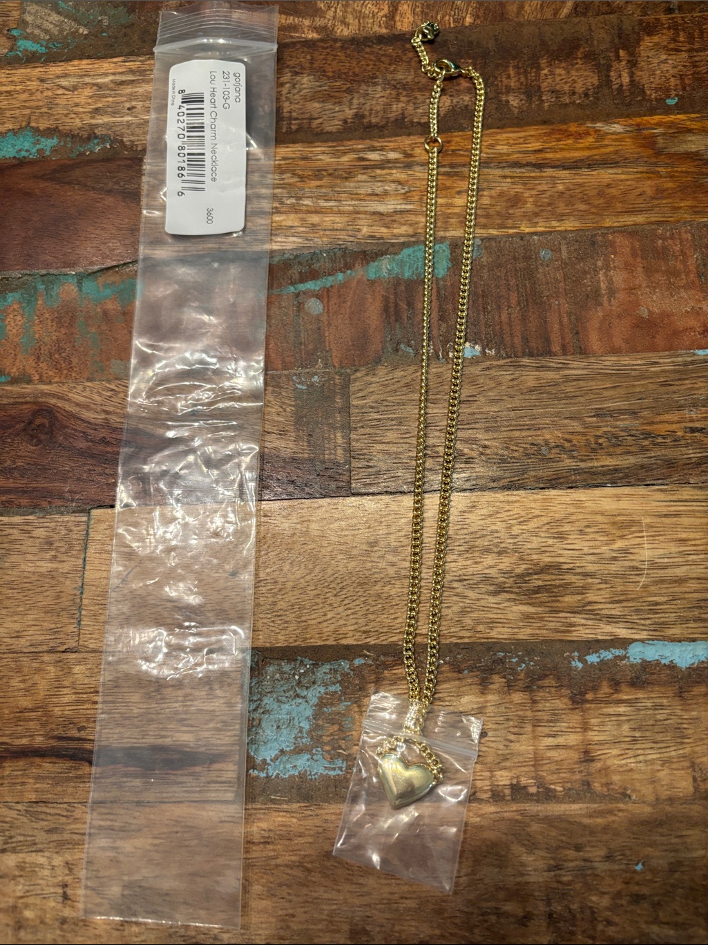 Brand New Gorjana Lou Heart Necklace 18k Gold Msrp 75